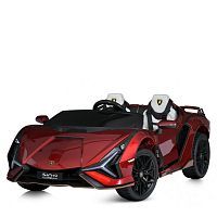детский электромобиль m 5072 eblrs-3 lamborghini sian: двухместный, пульт 2.4g, моторы 120w, 5 км/ч, 12v 14а - бордовый - Raspashonka.ua