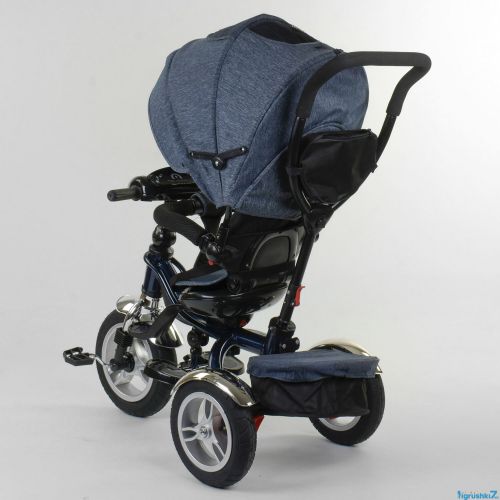 Картинка товара Детский 3-х колесный велосипед BEST TRIKE 5890 / 84-710: надувные колеса, поворотное сиденье, складной руль, пульт, фара с USB – СЕРЫЙ на Raspashonka.ua фото 6