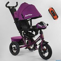 Фото велосипед 3-х колёсный 7700 в / 76-839 best trike (1) фара с usb, поворотное сиденье, надувные колеса переднее колесо d=29см. задние d=26см, пульт - фиолетовый - Raspashonka.ua