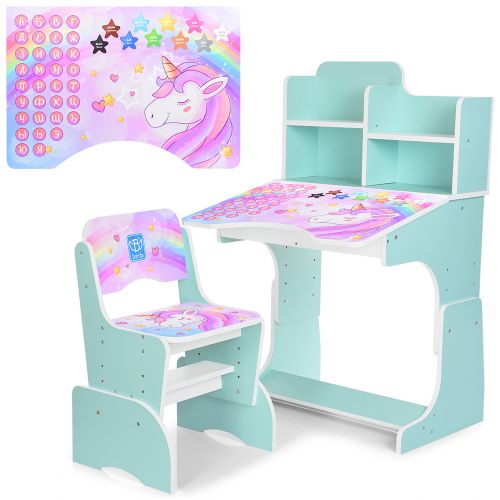 Картинка товара Детская парта "Единороги" Bambi B 2071-42-2: МЯТНАЯ на Raspashonka.ua фото 2