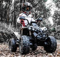 Фото анонса детский квадроцикл m 5001 eblr-13 (brp can am) 12v, 140w, 8км/ч, пульт управления - бежевый от интернет магазина Raspashonka.ua