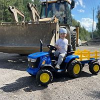 детский трактор m 5852 eblr-4, bambi racer: 2х35w, 12v 9ah, eva, кожа - синий - Raspashonka.ua