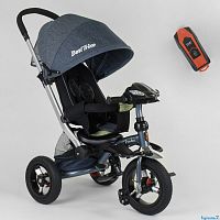 Фото анонса детский 3-х колесный велосипед best trike 698 / 33-017: надувные колеса, фара, пульт управления - джинс от интернет магазина Raspashonka.ua