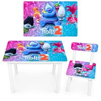 Фото анонса столик и стульчик "trolls 2" bsm2k-81: белый от интернет магазина Raspashonka.ua