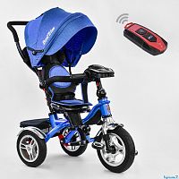 Фото детский 3-х колесный велосипед best trike 5890 – 7999: надувные колеса, поворотное сиденье, складной руль, пульт, фара, цвет - джинс электрик - Raspashonka.ua