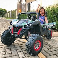 детский электромобиль grizzly xm 603: 4x4, eva, 1x12v 14a,  mp4-планшет, эко-кожа - хаки (m 3602 eblrs-18) - Raspashonka.ua