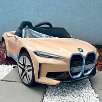 Фото анонса детский электромобиль je 1009 eblr-13 (4wd) bmw i4 - бежевый от интернет магазина Raspashonka.ua
