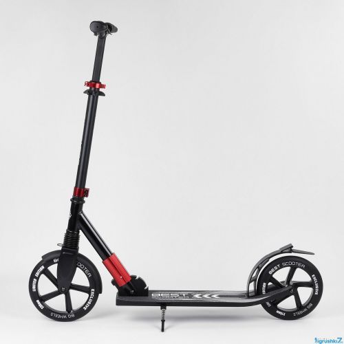 Картинка товара Самокат Best Scooter 36956 (2) колеса PU, переднее колесо 230 мм, заднее 215 мм , 1 амортизатор, ЧЁРНЫЙ на Raspashonka.ua фото 4