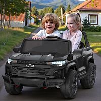 Фото анонса детский двухместный электромобиль chevrolet colorado m 6290 eblr-2(24v): пульт 2,4g, 4х4, eva, 10 км/ч, кожа - черный от интернет магазина Raspashonka.ua