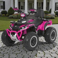 детский квадроцикл maverick m 6276 eblr-8, bambi racer: пульт, 8 км/ч, 12v 4wd 140w, eva, кожа - розовый - Raspashonka.ua