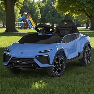 Детский электромобиль M 6293 EBLR-4, Lamborghini Lanzador 4WD: 120W, пульт 2.4G, 12V 9A, EVA, кожа - LIGHT BLUE