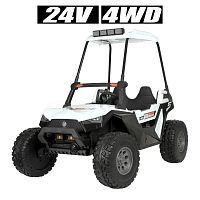 детский электромобиль джип buggy m 4170 eblr-1(24v)-2 с крышей: 2.4g, eva, 4x76w, кожа- белый - Raspashonka.ua