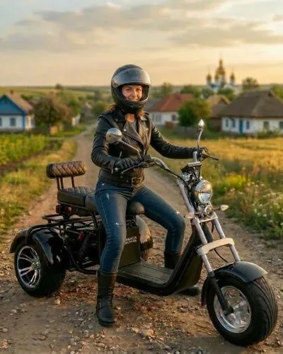 Картинка товара Электроскутер 3-х колесный CITYCOCO SMD-302: 2000W 60V 40Ah, скорость 45 км/ч - BLACK на Raspashonka.ua фото 4