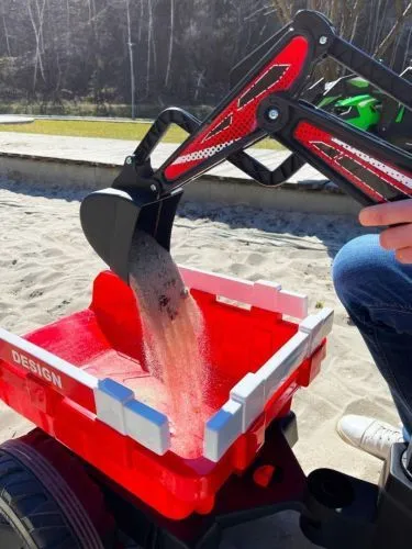 Картинка товара Детский трактор, бульдозер, экскаватор Ramiz 720-T: 2х45W, 12V 14Ah, EVA, с прицепом, кожа - КРАСНЫЙ (PA.SX2068.CR) на Raspashonka.ua фото 6