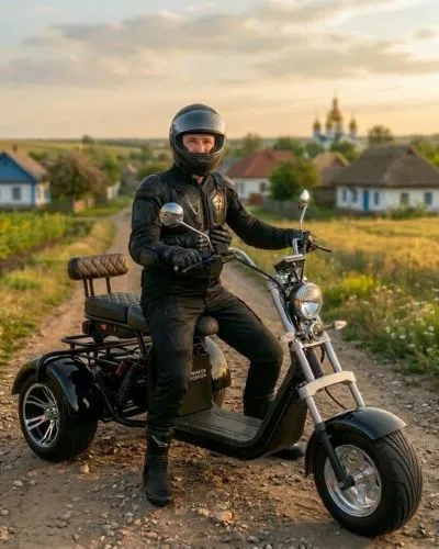 Картинка товара Электроскутер 3-х колесный CITYCOCO SMD-302: 2000W 60V 40Ah, скорость 45 км/ч - BLACK на Raspashonka.ua фото 5