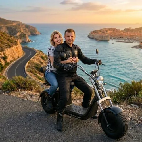 Картинка товара Электроскутер CITYCOCO X10: 2000W, батарея 60V 40Ah, скорость до 55 км/ч - BLACK на Raspashonka.ua фото 2