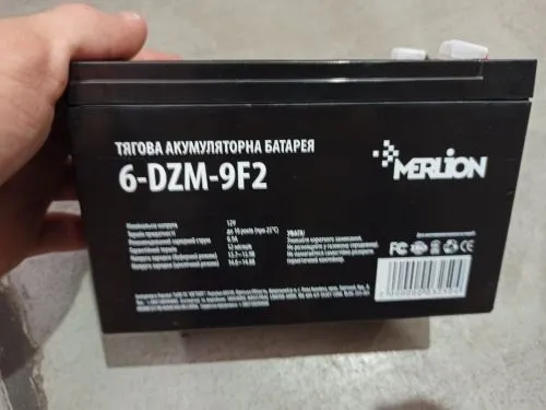 Фото Тяговая аккумуляторная батарея AGM MERLION 6-DZM-9: 12V 9Ah F2  Q5 на Raspashonka.ua фото 2