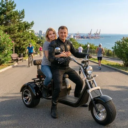 Картинка товара Электроскутер 3-х колесный CITYCOCO SMD-302: 2000W 60V 40Ah, скорость 45 км/ч - BLACK на Raspashonka.ua фото 2