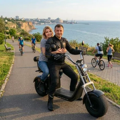 Картинка товара Молодежный электроскутер CITYCOCO X10: 2000W 60V 20Ah, до 200 кг, скорость 55 км/ч - ЧЕРНЫЙ на Raspashonka.ua фото 6