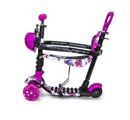 Картинка товара Самокат 5in1 Божья коровка, с бортиком, подсветка колёс, корзинка, ФИОЛЕТОВЫЙ (1673138509) на Raspashonka.ua фото 5