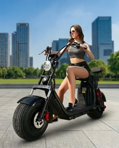 Картинка товара Молодежный электроскутер CITYCOCO X10: 2000W 60V 20Ah, до 200 кг, скорость 55 км/ч - ЧЕРНЫЙ на Raspashonka.ua фото 14