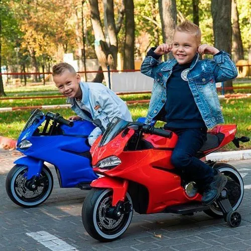 Детский мотоцикл M 4104 ELS-3  красный фото 10