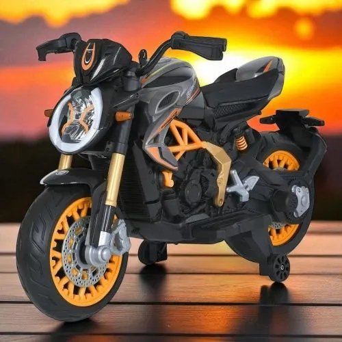 Картинка товара Детский мотоцикл M 5827 EL-7-11, Bambi Racer: 12V 12A, 90W, 7км/ч, EVA, кожа - СЕРО-ОРАНЖЕВЫЙ на Raspashonka.ua фото 2