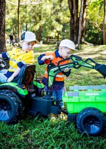 Картинка товара Детский трактор, бульдозер, экскаватор Ramiz 720-T: 2х45W, 12V 14Ah, EVA, с прицепом, кожа - КРАСНЫЙ (PA.SX2068.CR) на Raspashonka.ua фото 7