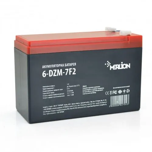 Фото Тяговая аккумуляторная батарея AGM MERLION 6-DZM-7: 12V 7Ah F2,  Q5 на Raspashonka.ua фото 2