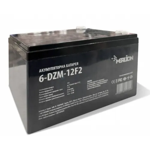 Фото Тяговая аккумуляторная батарея AGM MERLION 6-DZM-12, 12V 12Ah  F2: White/Black Q4 на Raspashonka.ua фото 2