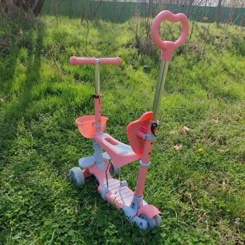 Картинка товара Самокат Scooter Smart 5в1, колёса PU со светом: РОЗОВЫЙ (1086921724) на Raspashonka.ua фото 3