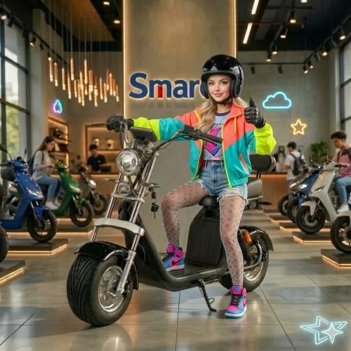 Картинка товара Электроскутер CITYCOCO X10: 2000W, батарея 60V 40Ah, скорость до 55 км/ч - BLACK на Raspashonka.ua фото 10