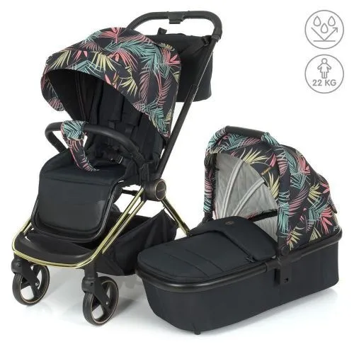 Картинка товара Коляска универсальная EL CAMINO 2в1 ME 1091-G PERSONA Black Pink Palm - РОЗОВЫЕ ЛИСТЬЯ на Raspashonka.ua фото 2