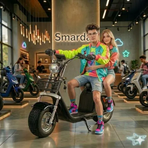 Картинка товара Молодежный электроскутер CITYCOCO X10: 2000W 60V 20Ah, до 200 кг, скорость 55 км/ч - ЧЕРНЫЙ на Raspashonka.ua фото 2